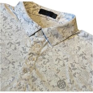 G/FORE Shirt Mens Large Performance Preppy Golf Polo All Over Print Flowers